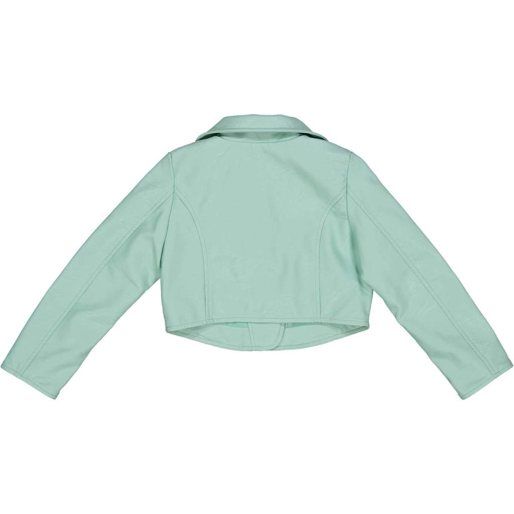 Try Beyond Girls Mint Faux Leather Biker Jacket