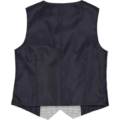 Boys Navy Check Waistcoat