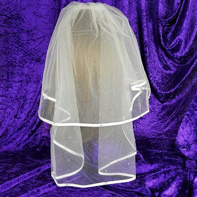 Satin Edge First Holy Communion Veil Style 1981