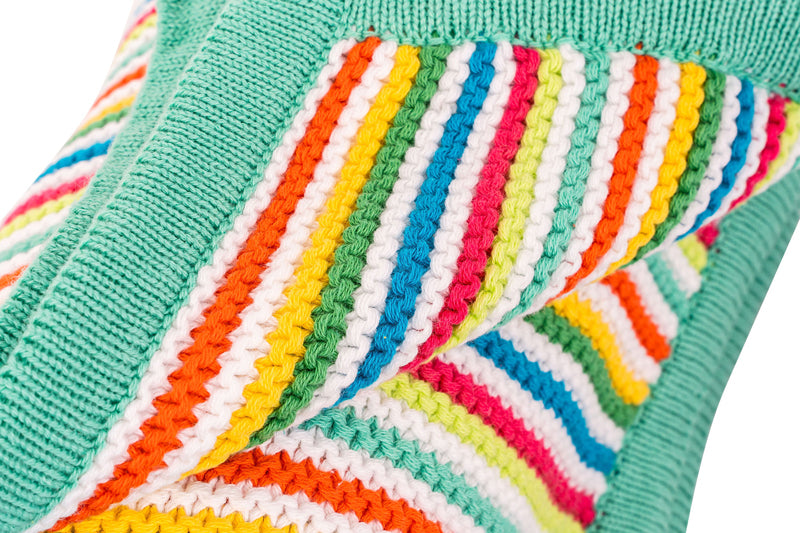 Silvercloud Knitted Multi-Stripe Baby Blanket