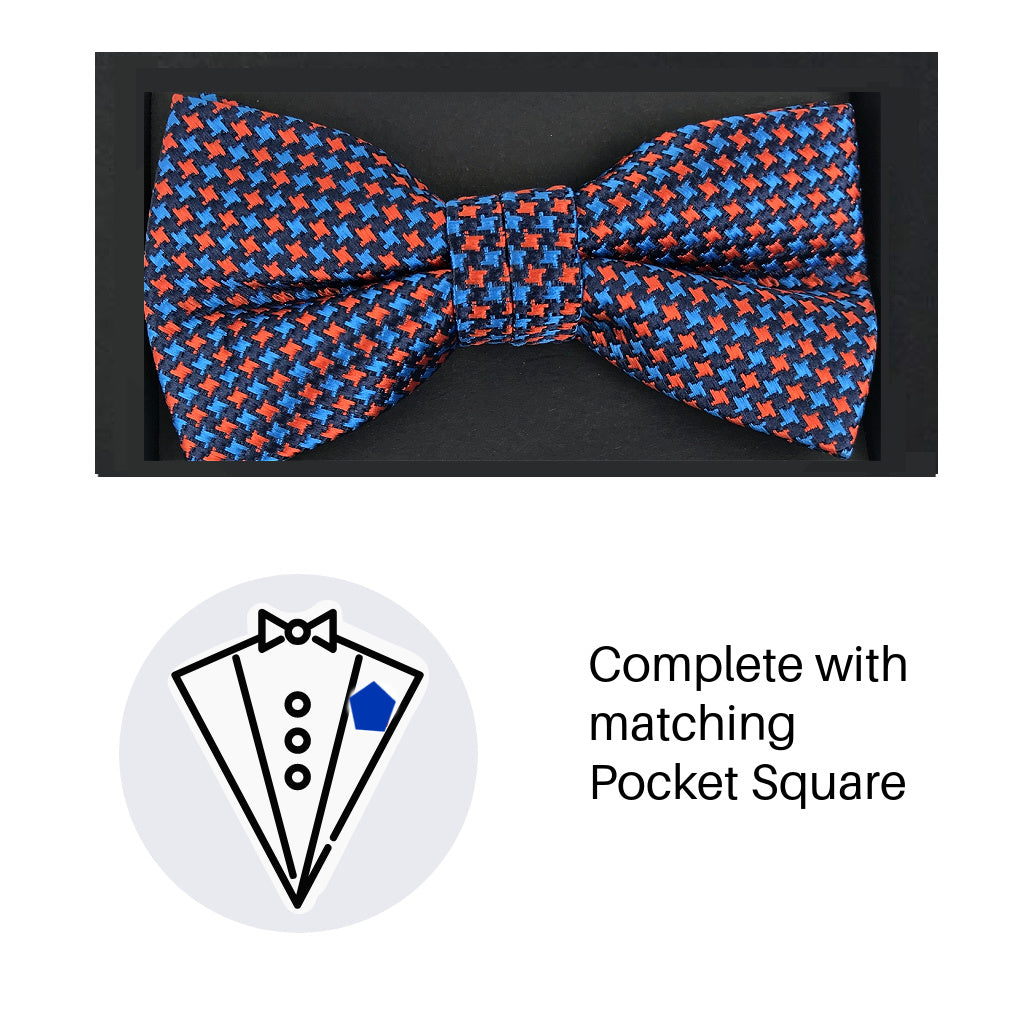 Zazzi Boys Bow Tie & Pocket Square - Navy 4949-1