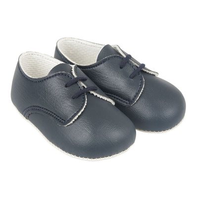 Baby Boy Navy Lace-Up Shoes - B010
