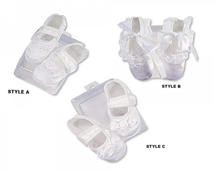 Baby Girl Soft White Satin Shoe