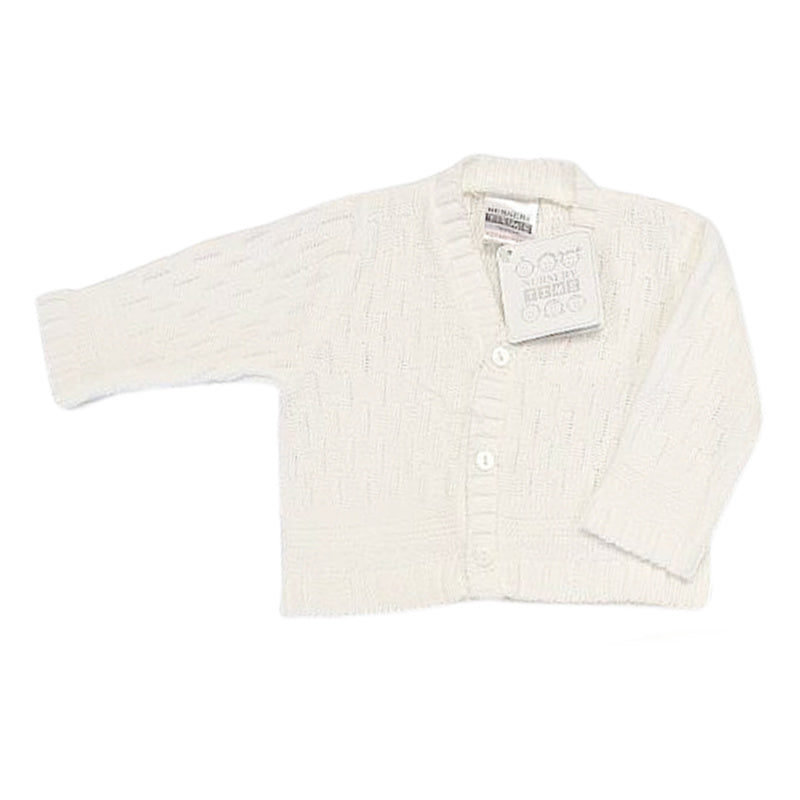 Baby Boy V-Neck Knitted Cardigan - Pale Ivory