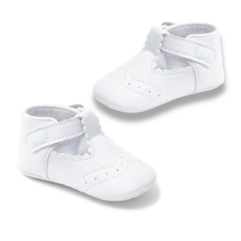 White Patent Soft Sole Baby Shoes