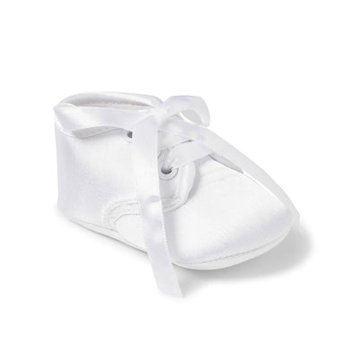 White Satin Soft Baby Booties