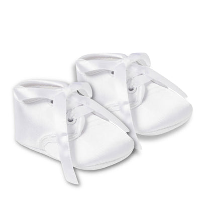 White Satin Soft Baby Booties