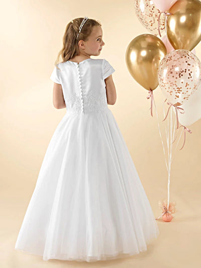 Girls Communion Dress LWCD36WT Little White Collection