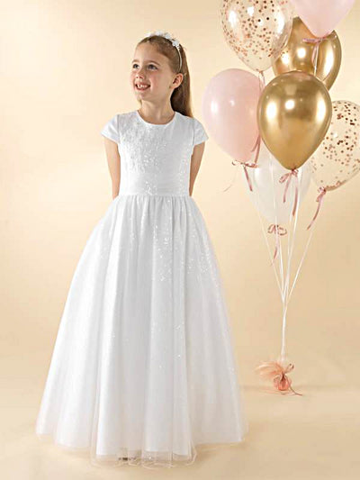 Girls Communion Dress LWCD37WT Little White Collection
