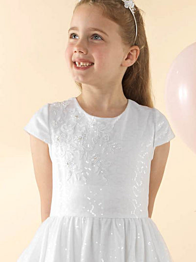 Girls Communion Dress LWCD37WT Little White Collection