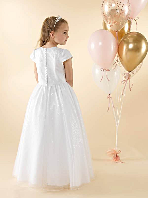 Girls Communion Dress LWCD37WT Little White Collection