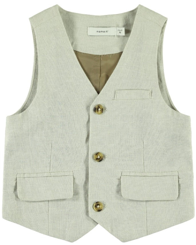 name it toddler boy cream waistcoat