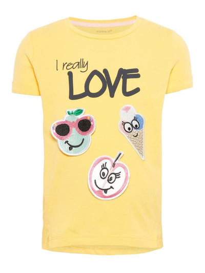 Name it Mini Girl T-Shirt with Fruity Badges