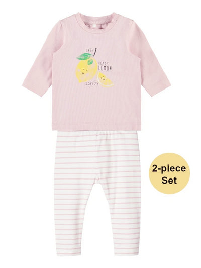 Name it Baby Girl 2-Piece Top and Stripe Legging Set