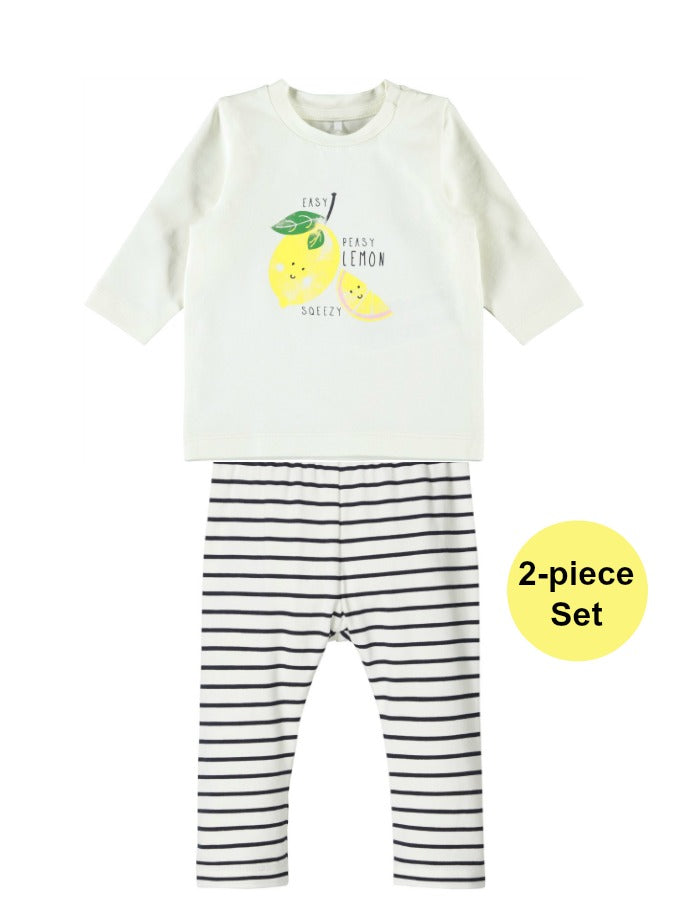 Name it Baby Girl 2-Piece Top and Stripe Legging Set