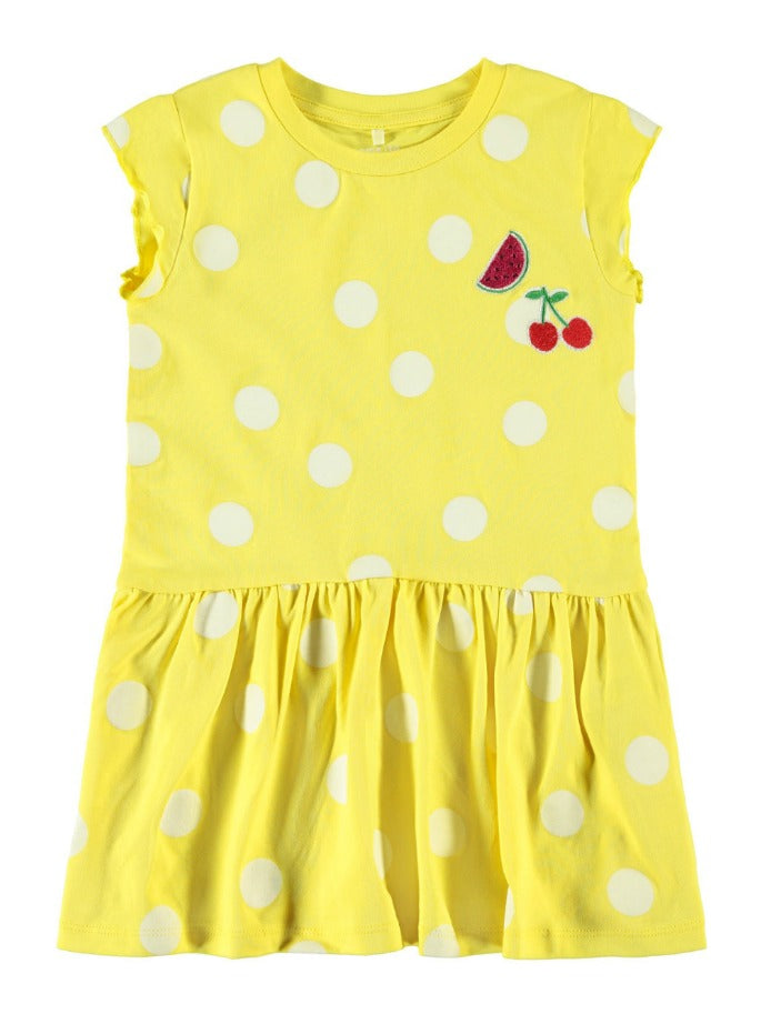 Name it Mini Girl Capped Sleeved Cotton Dress