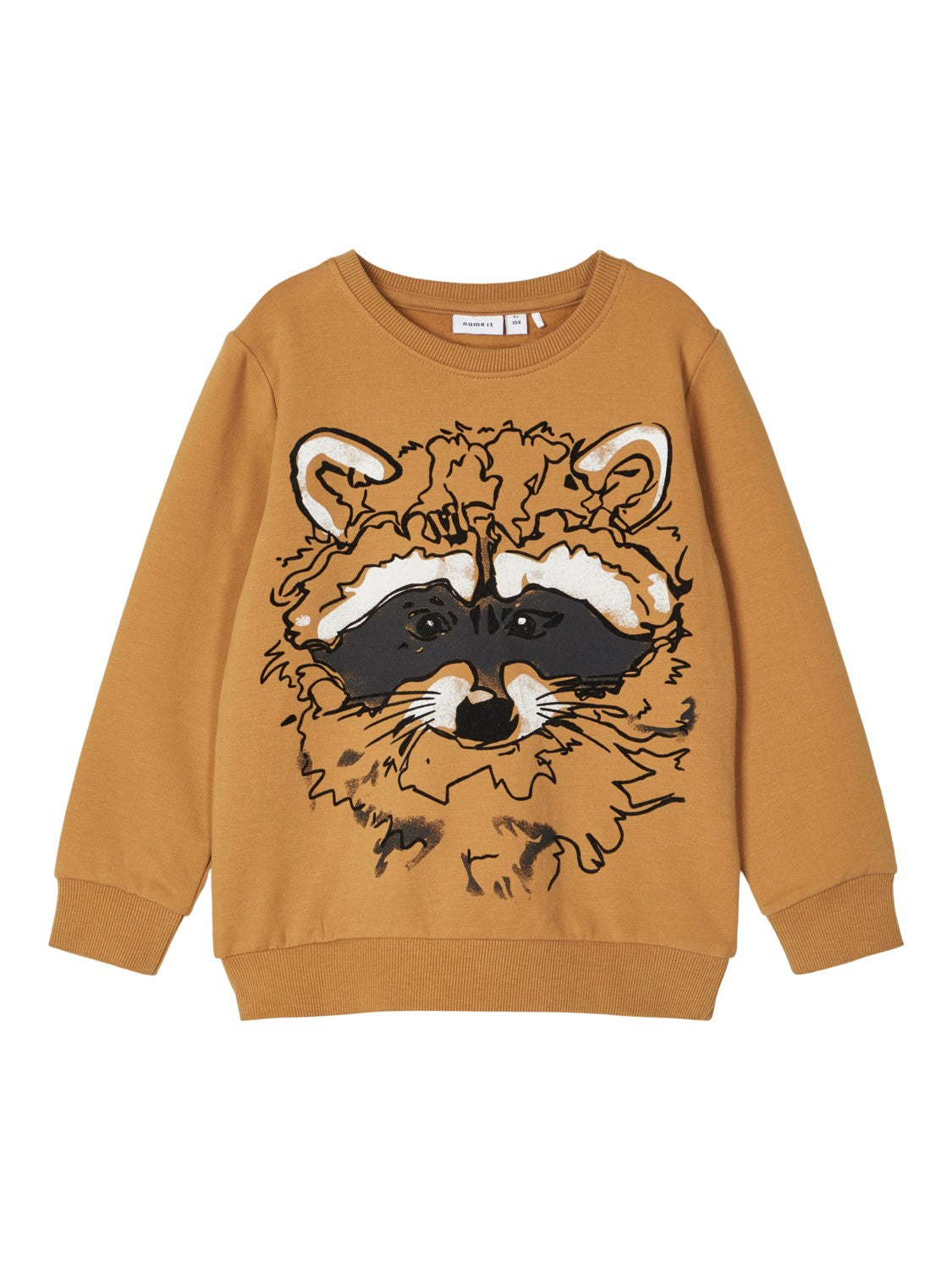 name it toddler boys bronze sweatshirt with raccoon graphic