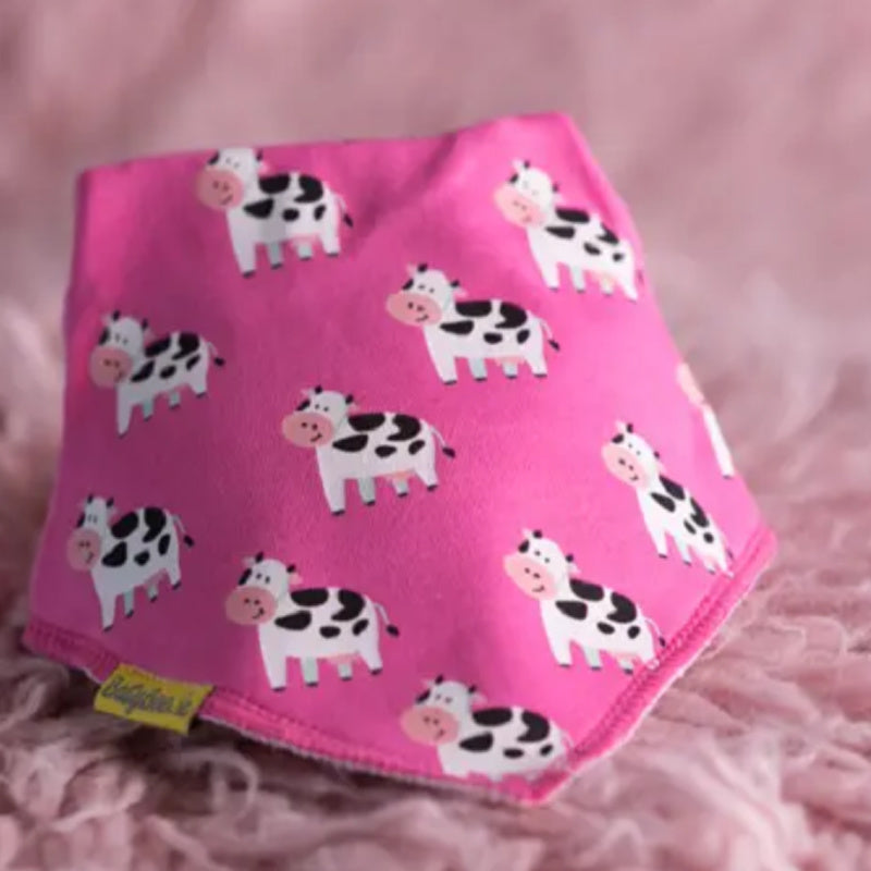 Babyboo Bandana Bib in Pink with Bessie Cow