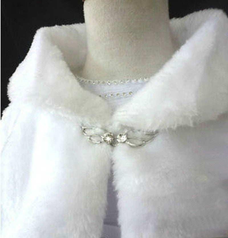 Fur Cape with Diamante Clasp